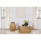Pacific Landing Dahlia Round End Table in Natural Brown, , large