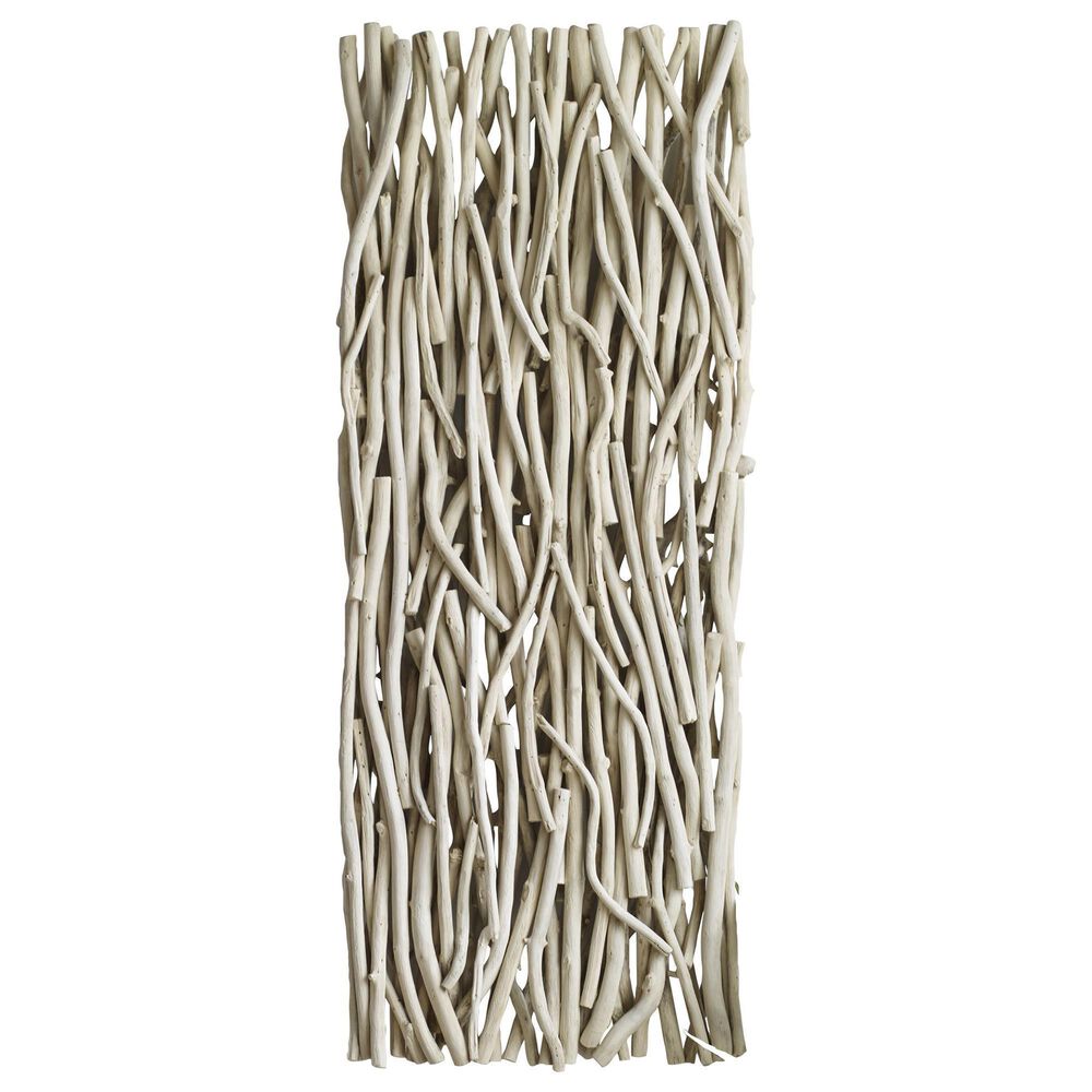 Uttermost 49" x 19" Gathered Teak Wood Wall Decor in Bleached Teak, , large
