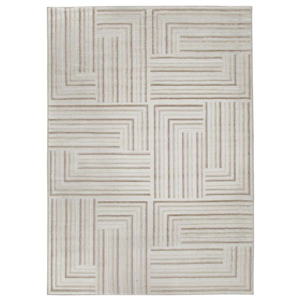 Ashley Darmondard 5" x 7" Cream and Taupe Area Rug, , large