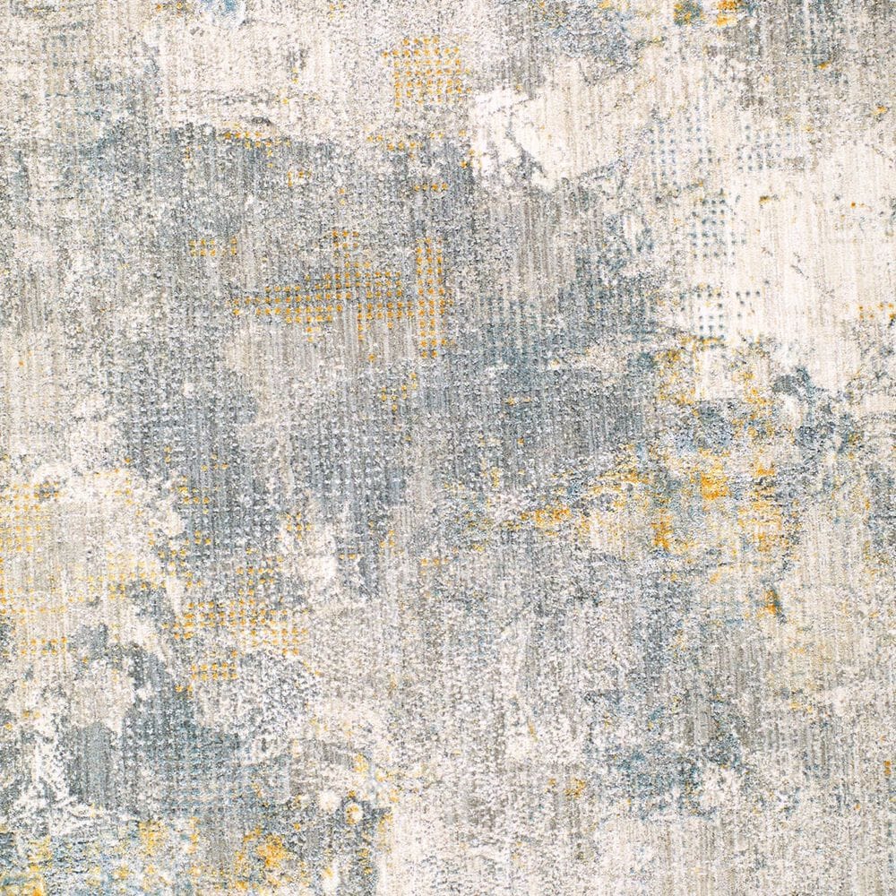 Surya Dresden DRE-2322 Medium Gray, Gray, White, Denim, Mustard and Light Slate 5'3" Round Area Rug, , large