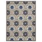 Nourison Aloha 7"10" x 10"6" Grey and Blue Indoor/Outdoor Area Rug, , large