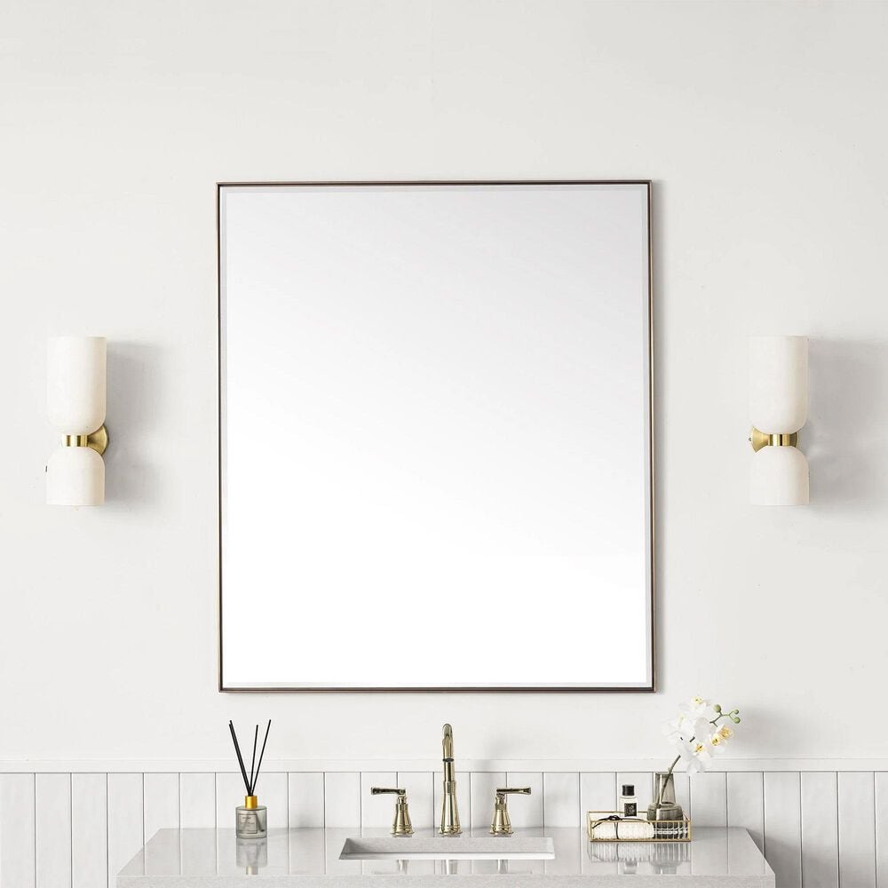 James Martin Vanities Rohe 36&quot; Rectangular Mirror in Champagne Brass, , large