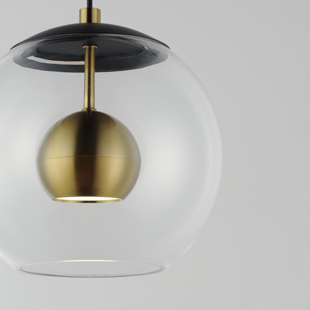 Maxim Lighting Nucleus 1-Light LED Pendant in Black and Natural Aged Brass, , large