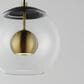 Maxim Lighting Nucleus 1-Light LED Pendant in Black and Natural Aged Brass, , large