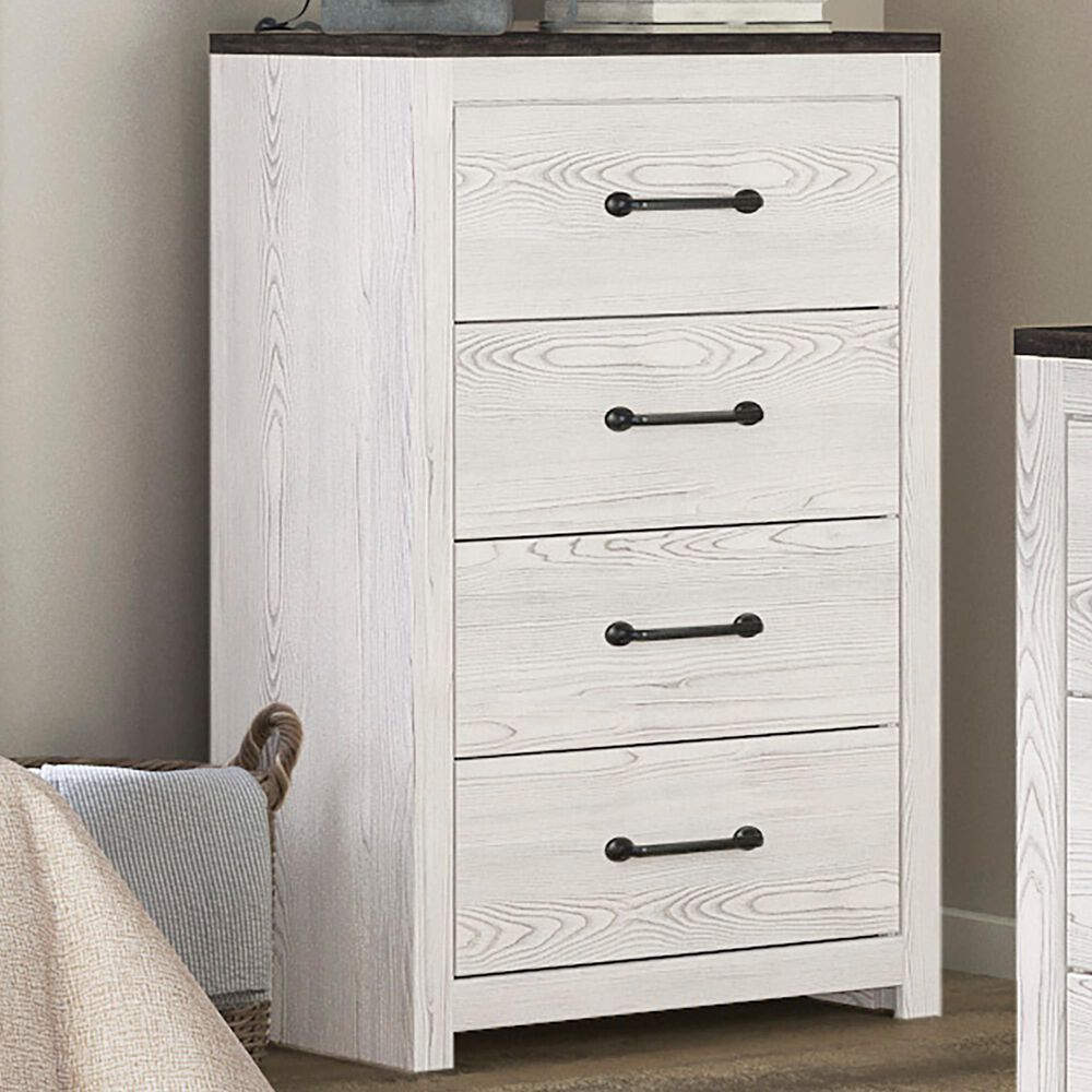 Signature Design by Ashley Gerridan 4 Drawers Chest in White and Gray, , large