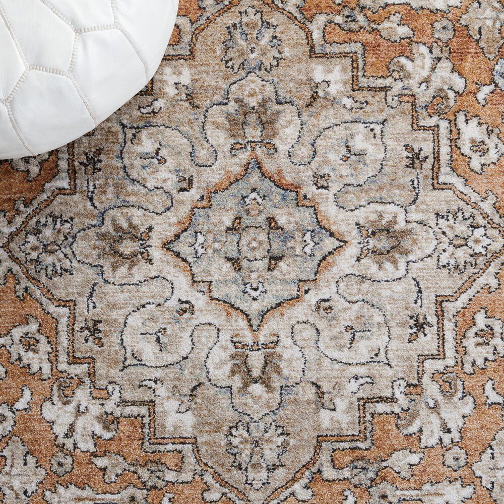 Safavieh Jasmine 4&#39;5&quot; x 6&#39;5&quot; Orange and Grey Area Rug, , large