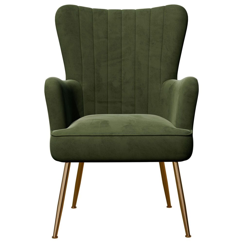 Emerald Home Furnishings Amera Accent Chair in Dark Green, , large