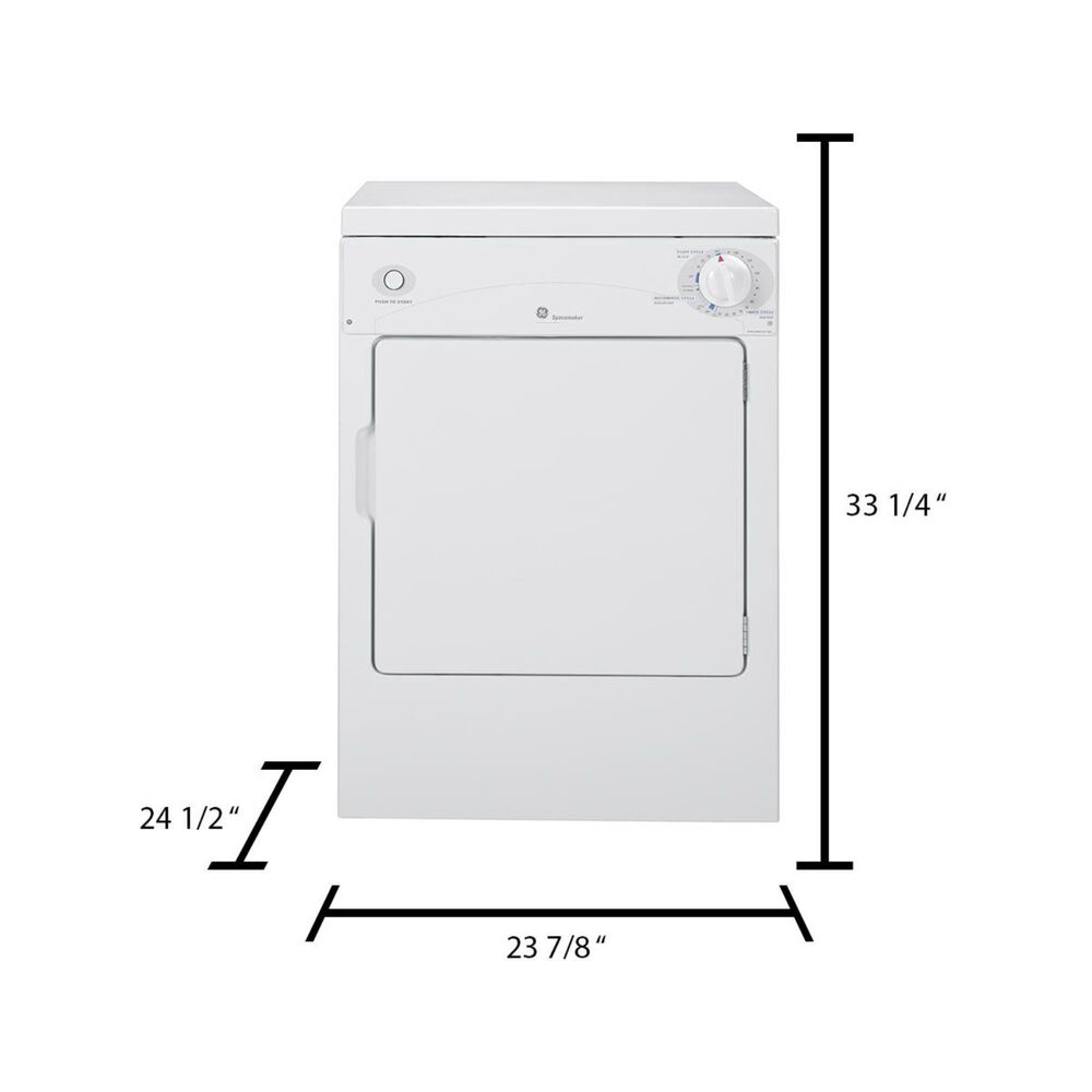 GE Appliances 3.6 Cu. Ft. Portable Electric Dryer Spacemaker, , large