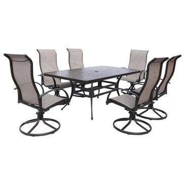 GatherCraft Galatia 7-Piece Rectangular Patio Dining Set in Bronze, , large