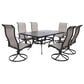 GatherCraft Galatia 7-Piece Rectangular Patio Dining Set in Bronze, , large