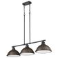 Golden Lighting Duncan 3-Light Pendant with Rubbed Bronze Shade in Matte Black, , large