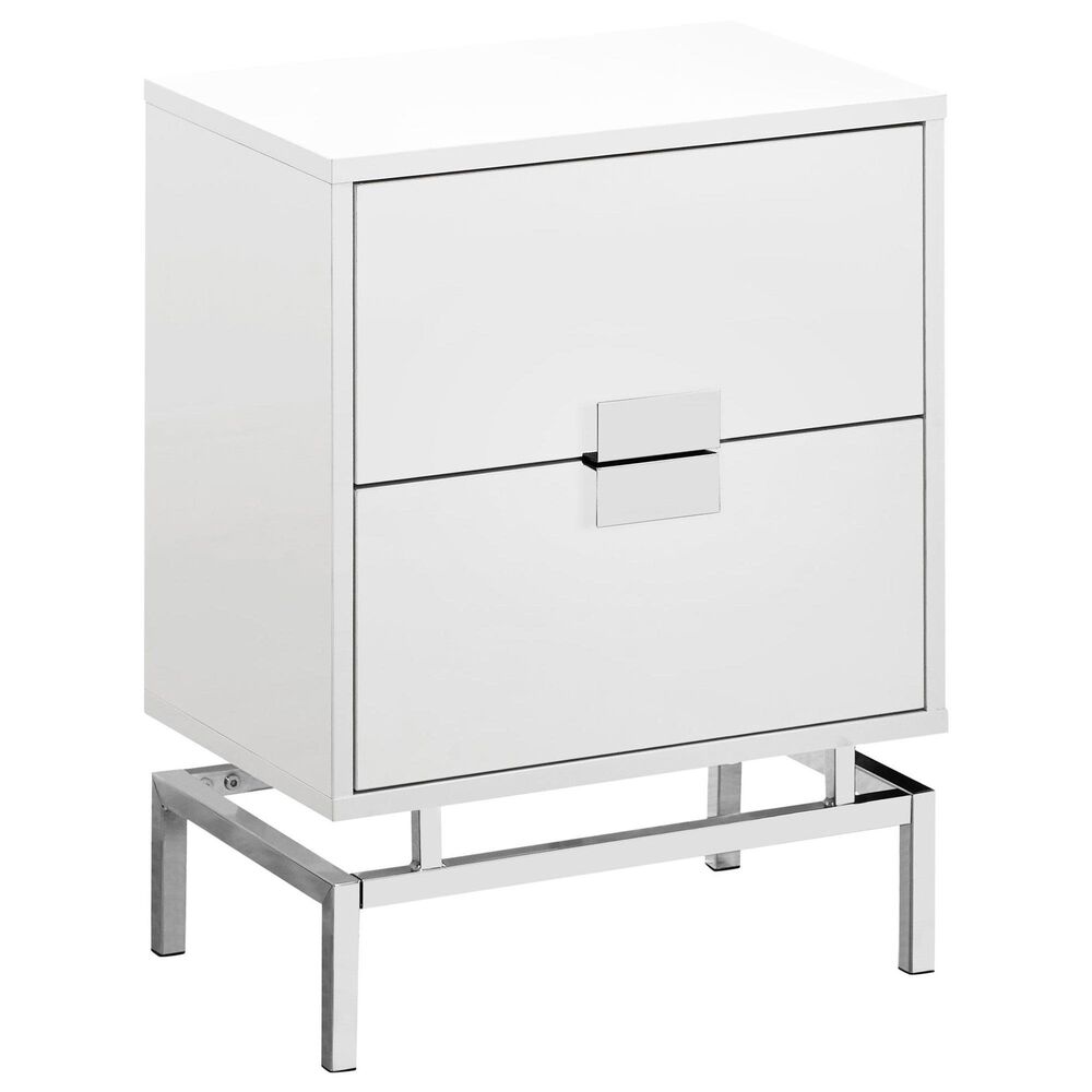 Monarch Specialties 24" Accent Table in Glossy White, , large