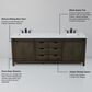 Lexora Home Marsyas 84" Double Bathroom Vanity in Rustic Brown with White Quartz Top and Rectangular Sinks, , large