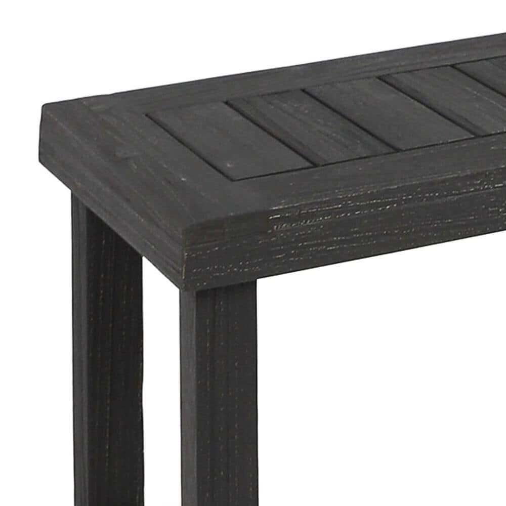 Hearth and Haven Patio Wood Dining Bench in Dark Grey, , large
