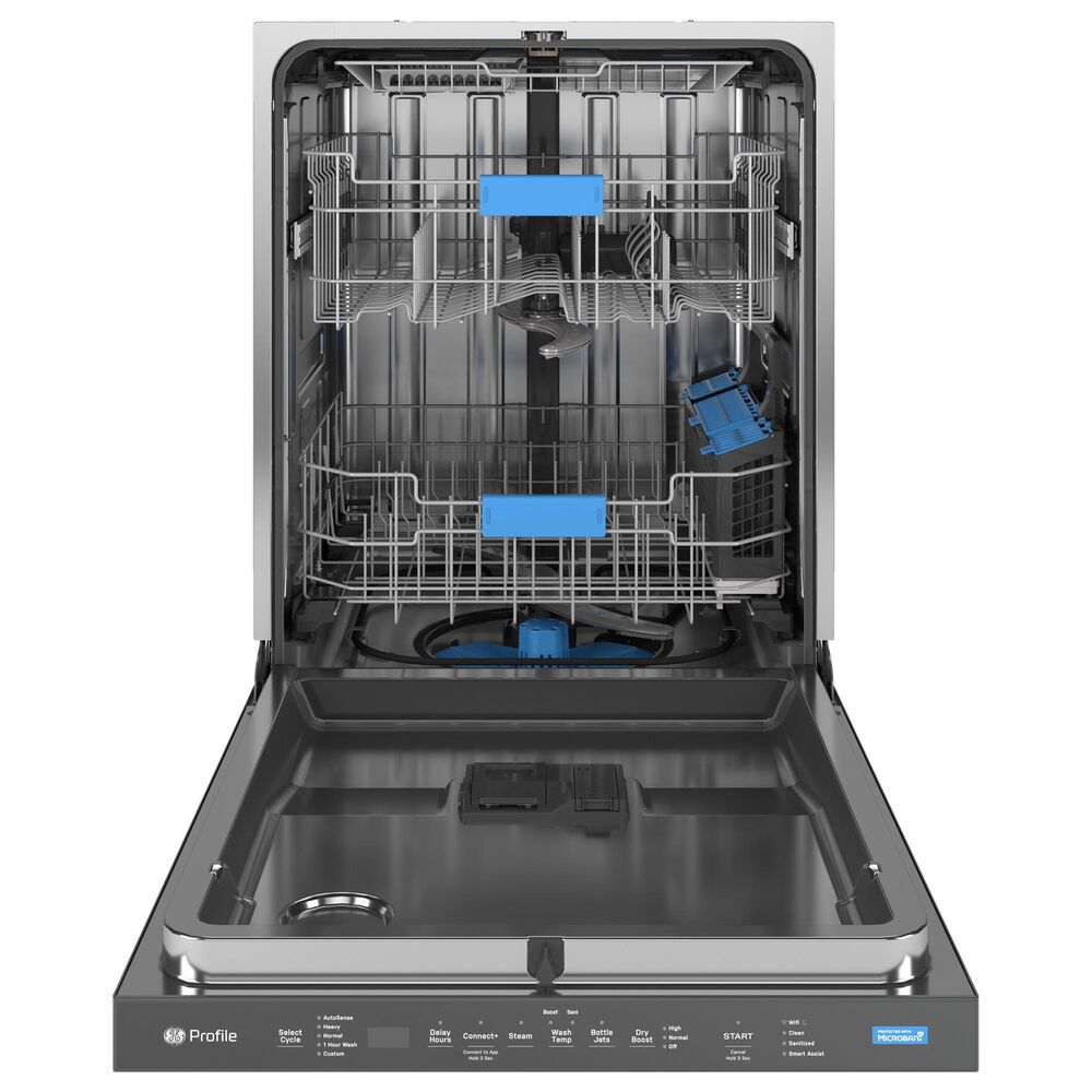 GE Profile 24&quot; Built-In Recessed Handle Dishwasher in Fingerprint Resistant Stainless Steel, , large