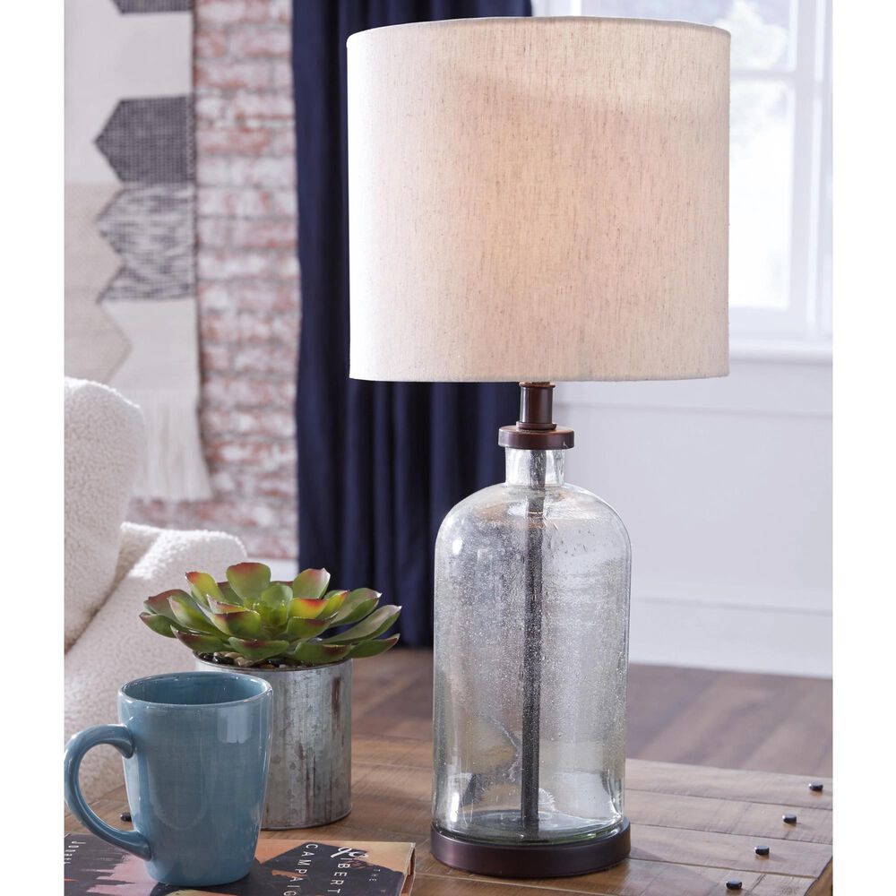 Ashley Bandile Table Lamp in Clear and Bronze, , large