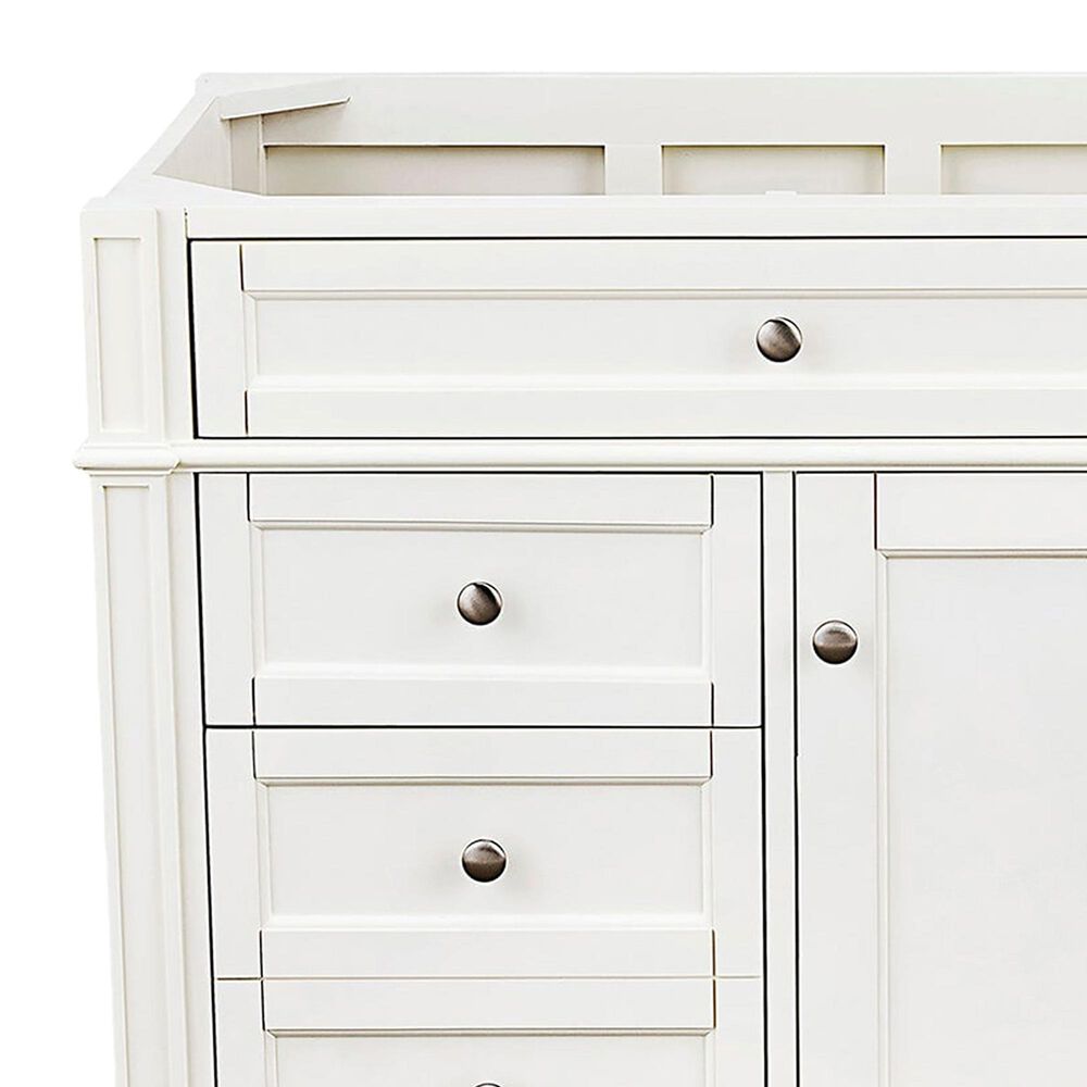 James Martin Brittany 36&quot; Single Bathroom Vanity in Bright White with 3 cm White Zeus Quartz Top and Rectangular Sink, , large
