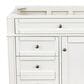 James Martin Brittany 36" Single Bathroom Vanity in Bright White with 3 cm White Zeus Quartz Top and Rectangular Sink, , large