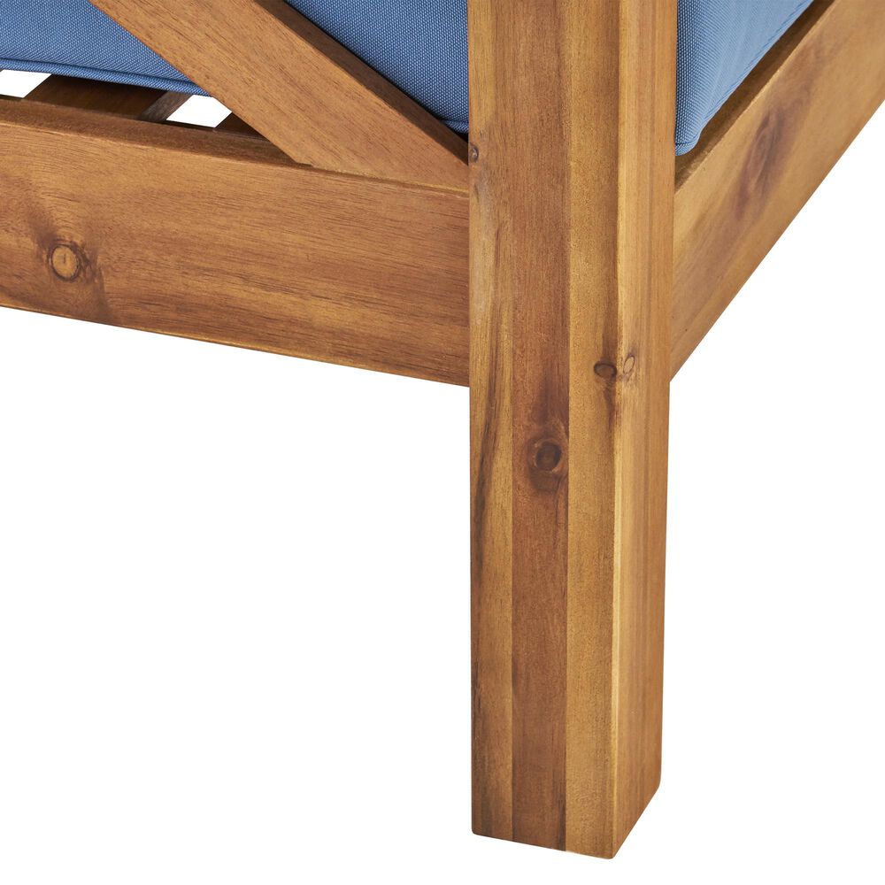 Hearth and Haven Brava Outdoor Club Chair with Cross-Back Design in Blue, , large