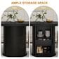 GARVEE 47" Round Dining Table with Storage Base in Black - Table Only, , large