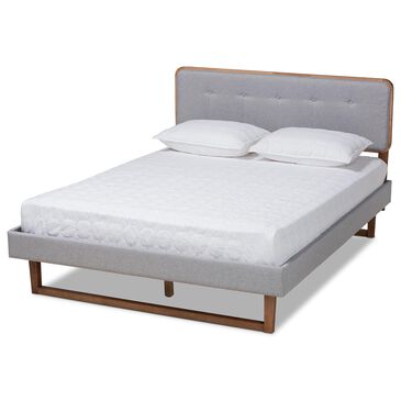 Baxton Studio Sofia King Platform Bed in Gray/Walnut, , large
