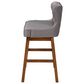 Baxton Studio Gradisca Bar Bench Banquette with Grey Cushion in Dark Walnut, , large