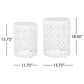 Hearth and Haven Outdoor End Table with Floral Pattern in White (Set of 2), , large