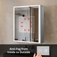 Lexora Home Mesa 24" x 30" LED Mirror Medicine Cabinet with Defogger in Aluminium, , large