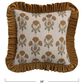 Creative Coop Cozy 18" Square Floral Throw Pillow with Mustard Velvet Ruffle in Multicolor, , large