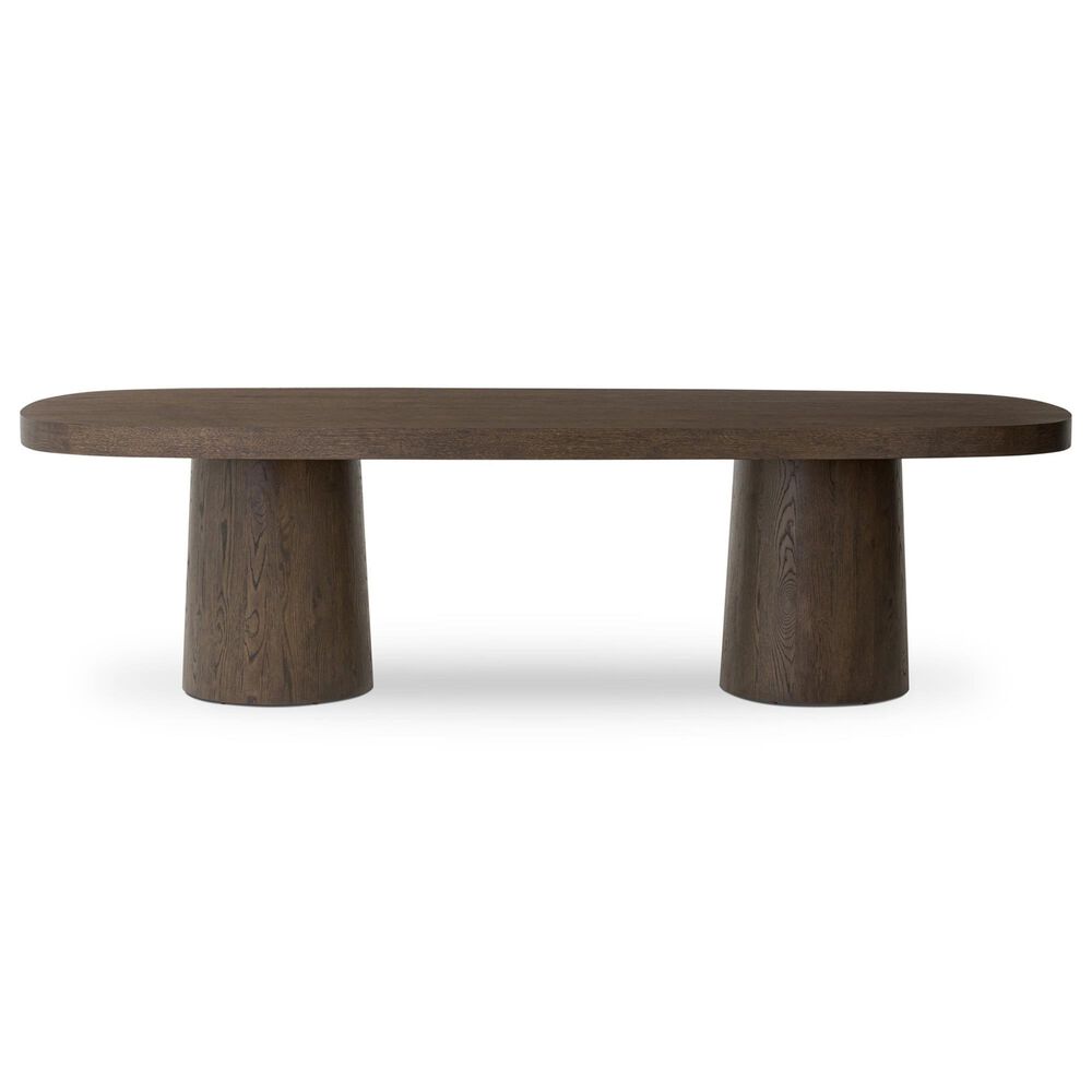 Four Hands Valen Dining Table in Rustic Brown Oak Veneer - Table Only, , large