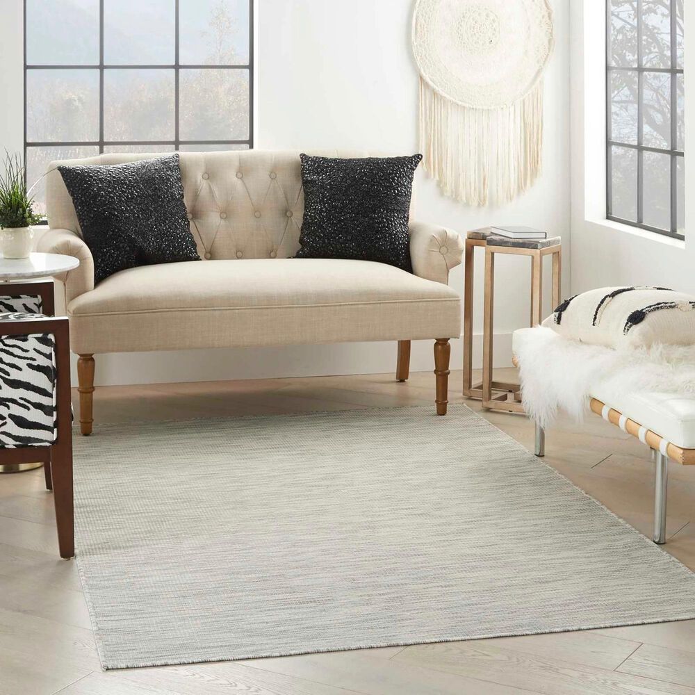 Nourison Positano 5&#39; x 7&#39; Light Grey Indoor/Outdoor Area Rug, , large