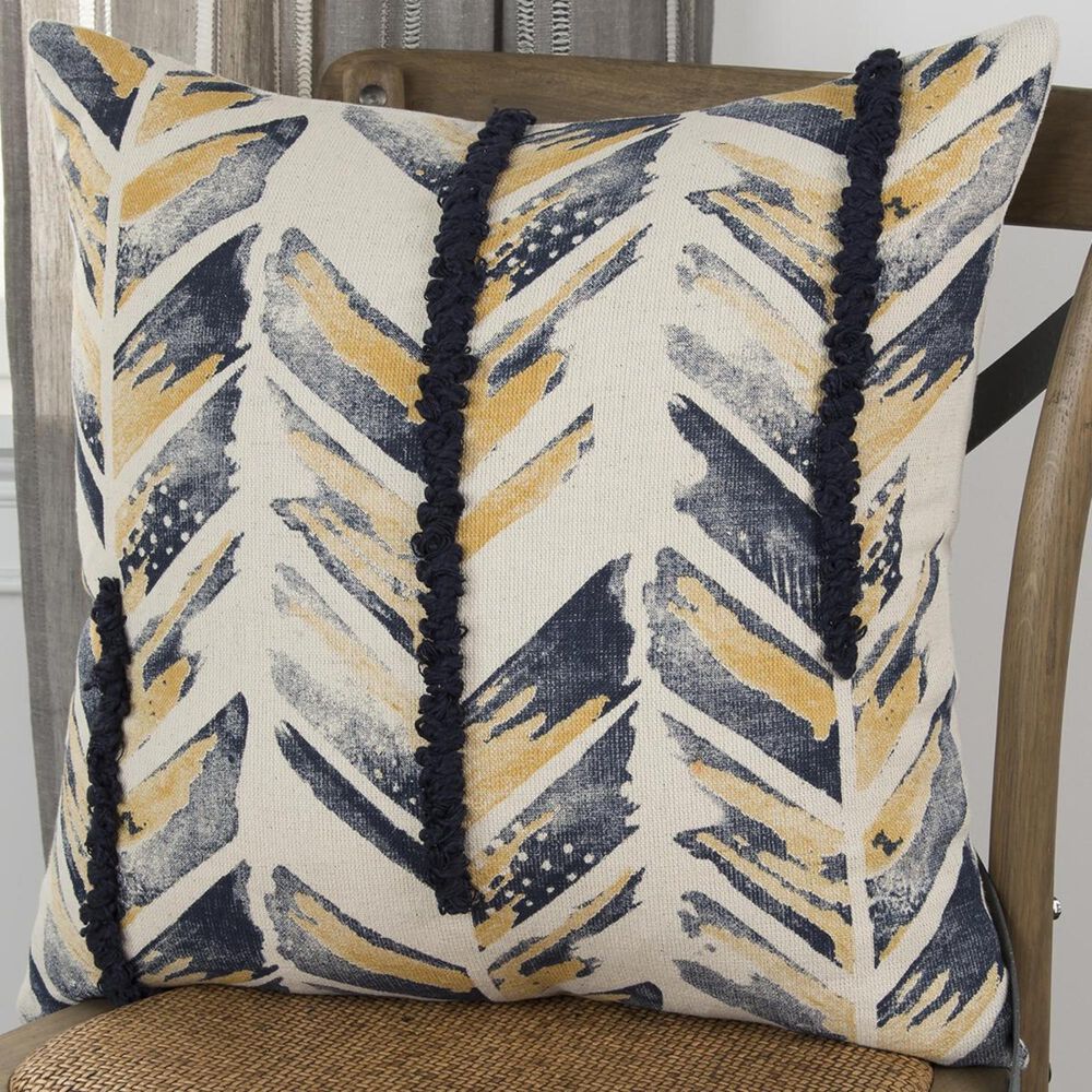 Rizzy Home 20" x 20" Pillow Cover in Indigo and Yellow, , large