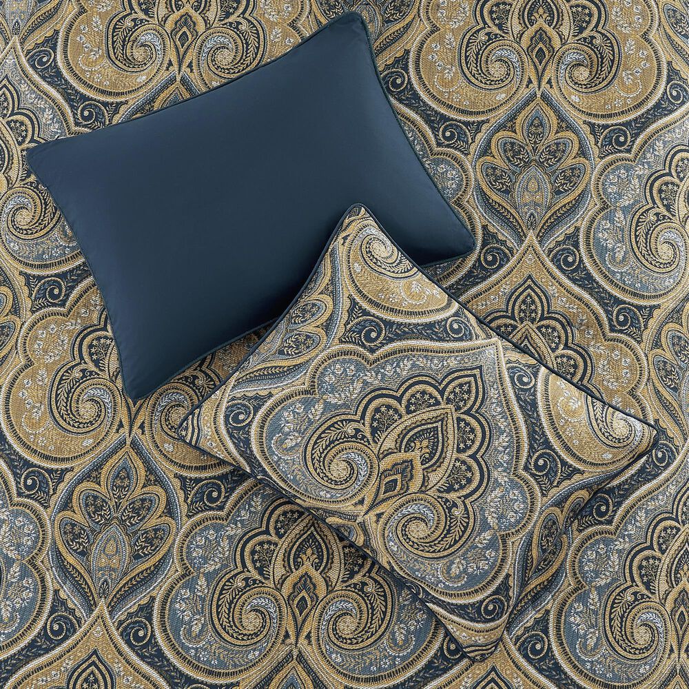 Royal Court Messina 3-Piece King/California King Comforter Set in Navy and Gold, , large
