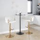 LumiSource Claire Swivel Adjustable Barstool with Cream Velvet Upholstery in Gold (Set of 2), , large