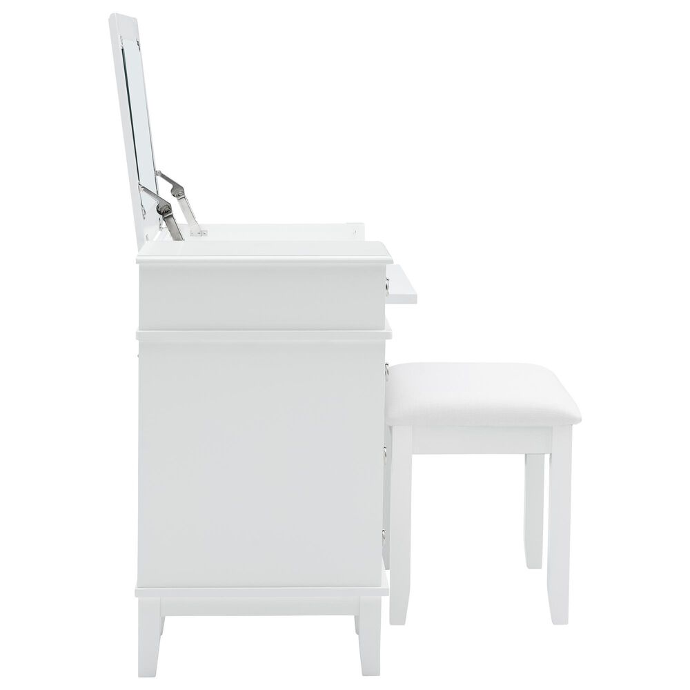 Linon Home Decor Eva Vanity with Stool in White, , large
