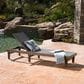 Hearth and Haven Summerland Outdoor Chaise Lounge with Mesh Seat in Dark Grey, , large