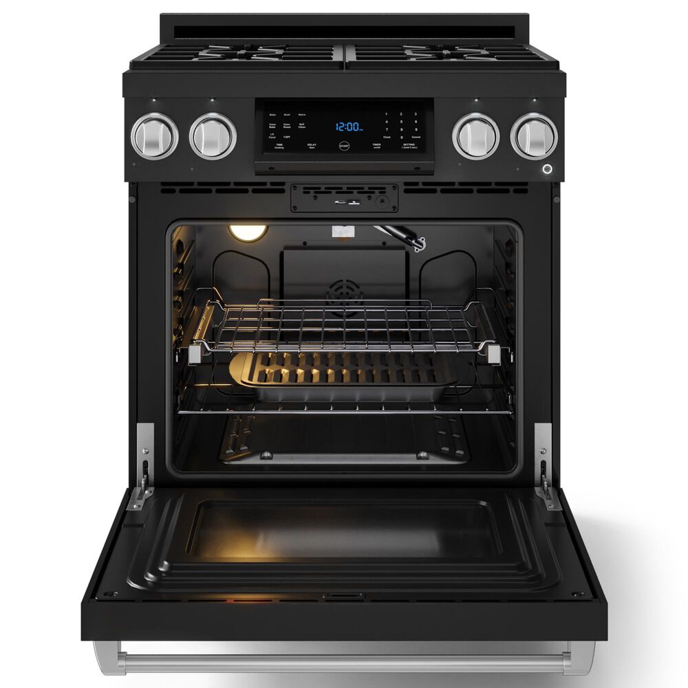 Thor Kitchen Gordon Ramsay 4.55 Cu. Ft. 30&quot; Professional Liquid Propane Range with Stainless Steel Handle Kit in Black, , large