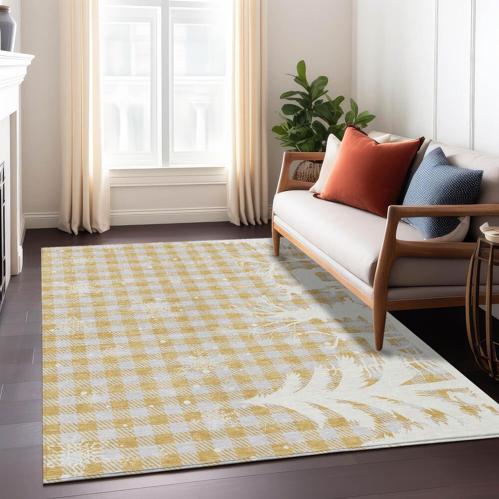 Dalyn Rug Company Wonderland WN32 5&#39; x 7&#39;6&quot; Gold Indoor/Outdoor Area Rug, , large