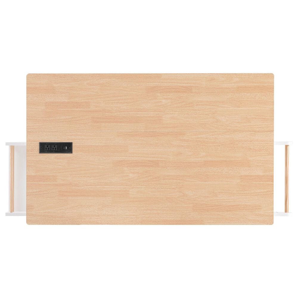 HOMLUX 56" Kitchen Island with Drop Leaf in White, , large