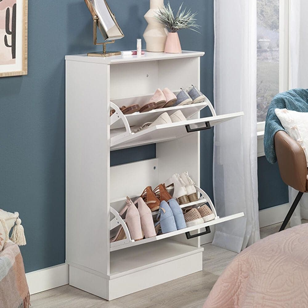 Sauder Homeplus 23&quot; Shoe Cabinet with Flip Door in White, , large