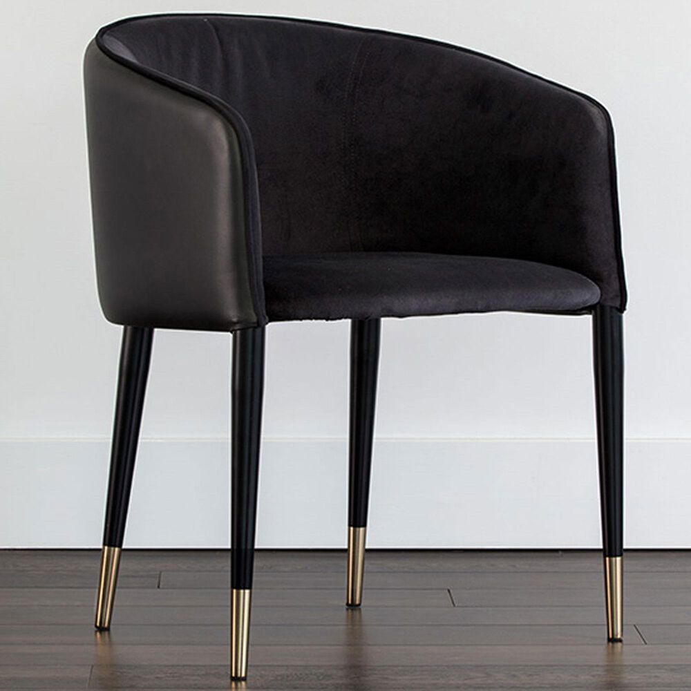 37B Asher Dining Chair in Black and Gold, , large