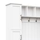 HOMLUX 5-Hook Hall Tree with 4 Side Cabinets and Storage Bench in White, , large