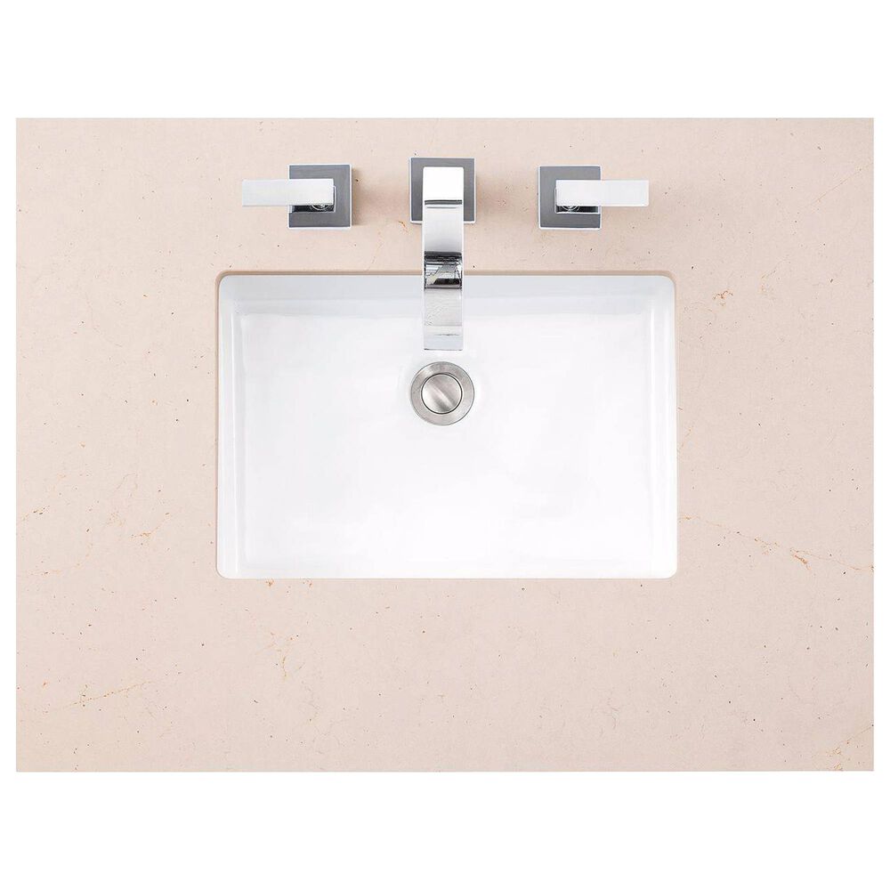 James Martin Vanities De Soto 48&quot; Single Bathroom Vanity in Bright White with 3 cm Eternal Marfil Quartz Top and Rectangular Sink, , large