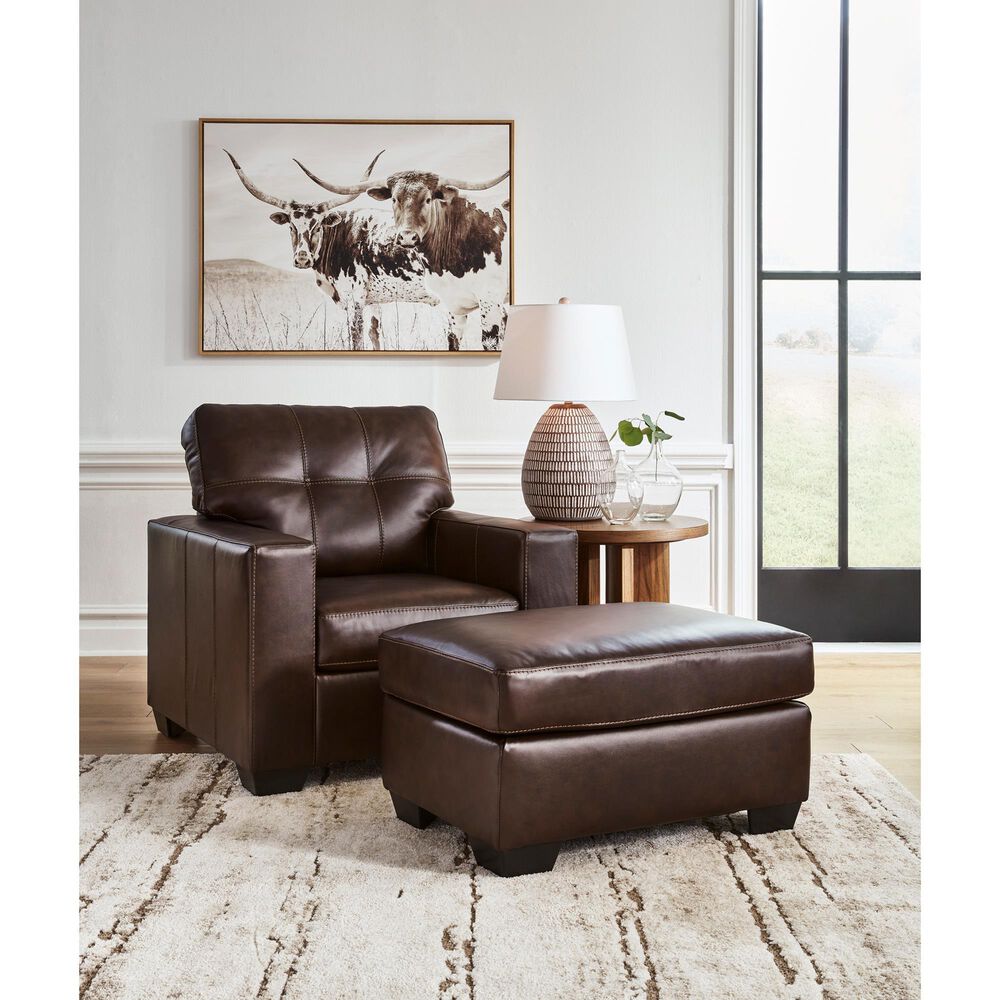Ashley Santorine Ottoman in Dark Brown, , large