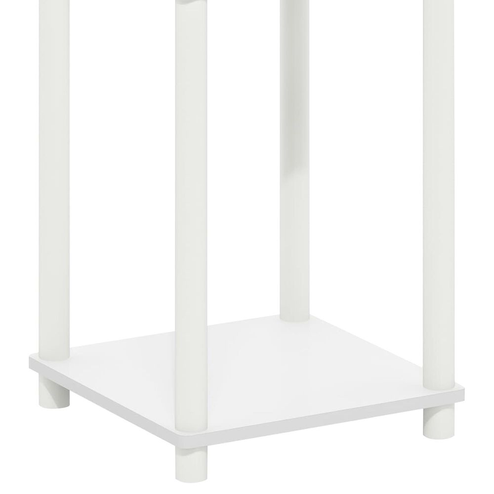 HOMLUX 2-Tier Turn-N-Tube End Table in White, , large