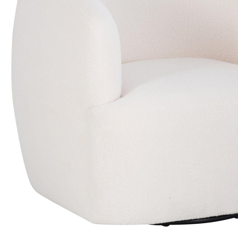 Linden Boulevard Skyler Swivel Chair in White Sherpa, , large