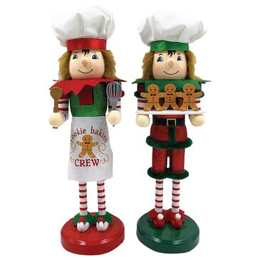 Santa"s Workshop 14" Cookie Crew Elves Nutcracker in Red (Set of 2), , large