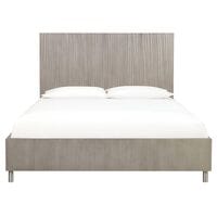 Urban Home Argento Queen Platform Bed in Misty Grey and Stainless Steel