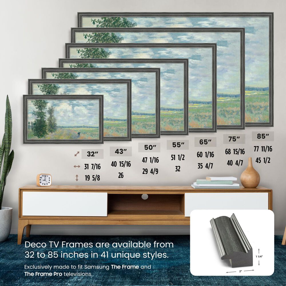 Deco TV Frames Slim 32" Frame Bezel for Samsung the Frame TV in Industrial Iron, , large