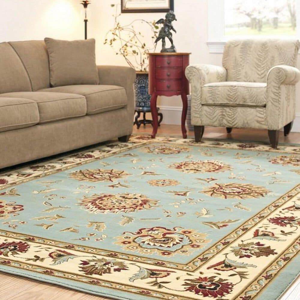 Safavieh Lyndhurst LNH555 8&#39;9&quot; x 12&#39; Blue and Ivory Area Rug, , large